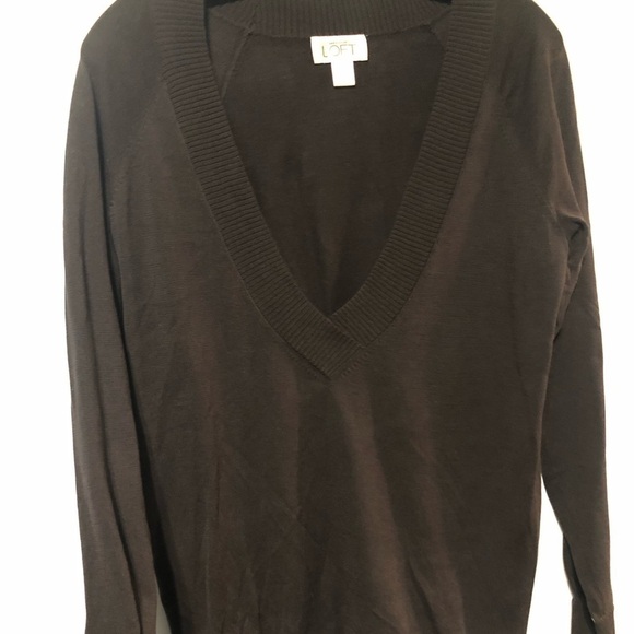 Ann Taylor Loft v neck black sweater size small - Picture 4 of 9